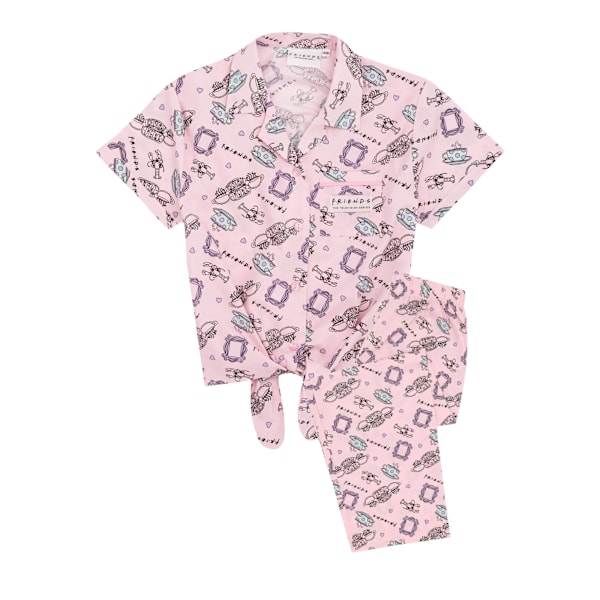 Friends Flickor Kortärmad Pyjamas Set 10-11 År Rosa Pink 10-11 Years