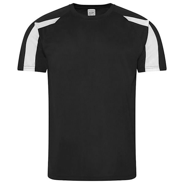 AWDis Cool Herr Kontrast Fukttransporterande T-shirt M Jet Black/A Jet Black/Arctic White M