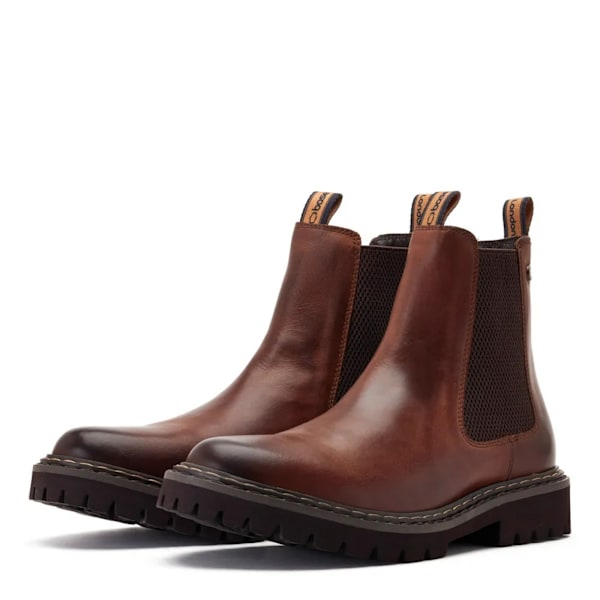 Base London Mens Utah Läder Chelsea Boots 6 UK Burnt Brown Burnt Brown 6 UK