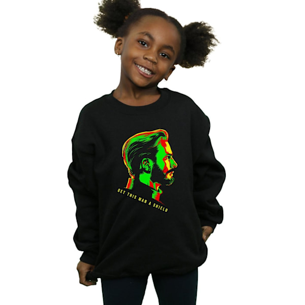 Marvel Girls Avengers Infinity War Get This Man A Shield Sweatshirt Black 7-8 Years