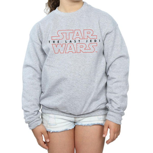 Star Wars Girls The Last Jedi Logo Sweatshirt 5-6 år Sport Sports Grey 5-6 Years