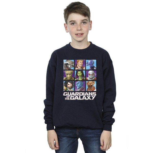 Guardians Of The Galaxy Boys Character Squares Sweatshirt 7-8 Y Navy Blue 7-8 Years