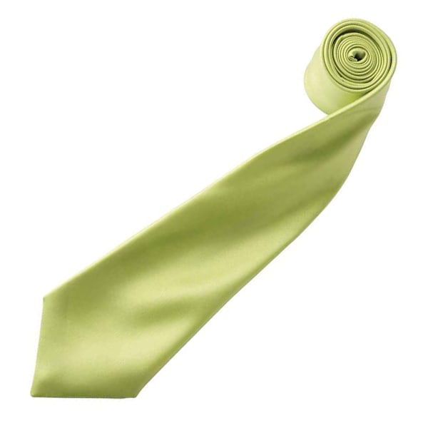 Premier herr enfärgad satinslips (smal blad) En storlek Lime Lime One Size