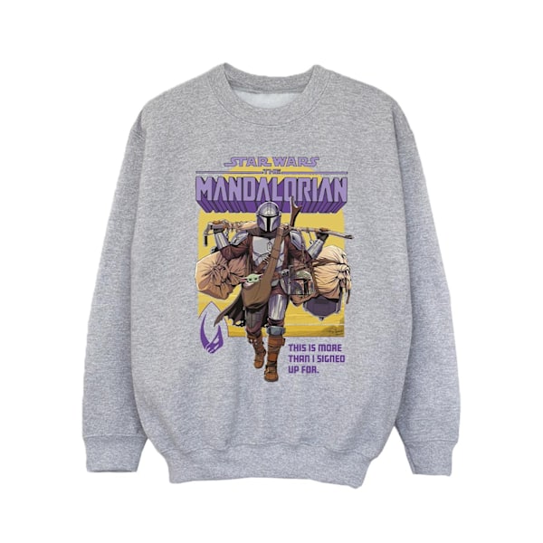Star Wars Girls The Mandalorian Mer än jag skrev upp mig för Sweatshirt Sports Grey 9-11 Years