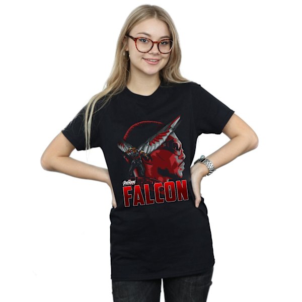 Marvel Dam/Damer Avengers Infinity War Falcon Karaktär Bomullspojke T-shirt Black M