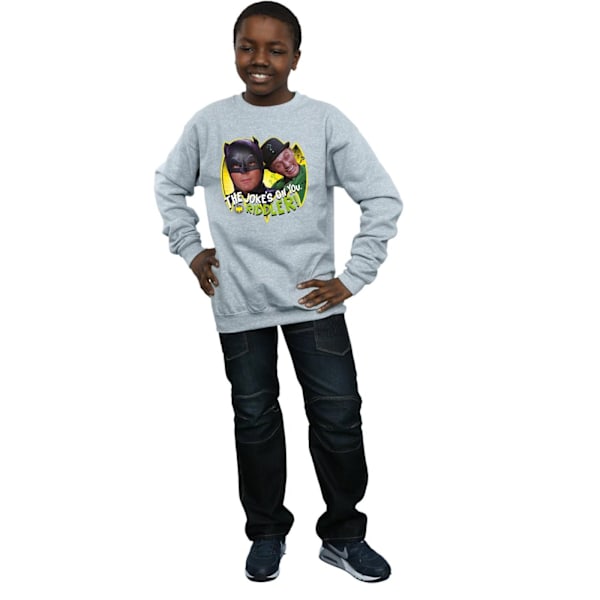 DC Comics Boys Batman TV-serie The Riddler Joke Sweatshirt 5-6 Sports Grey 5-6 Years