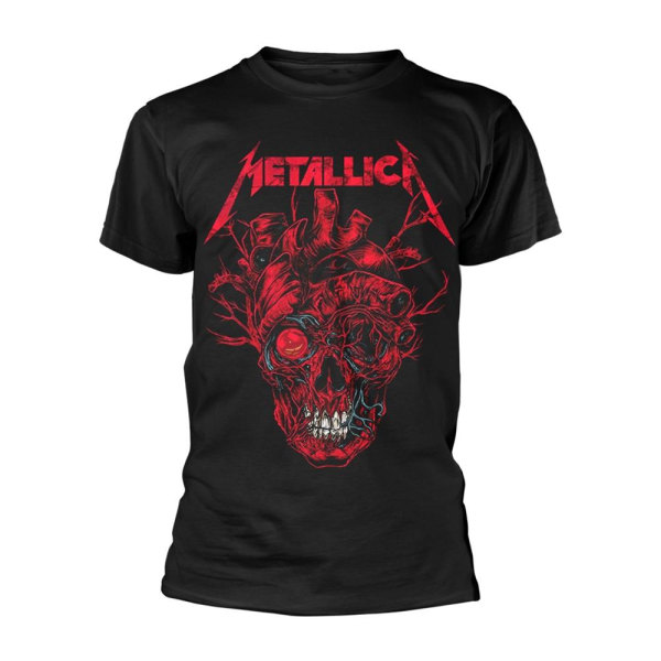 Metallica Unisex Vuxen Heart Skull T-shirt M Svart Black M