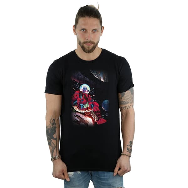 Marvel Herr Deadpool Astronaut T-shirt L Svart Black L