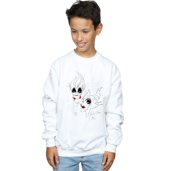 Disney Boys Villains Wicked Women Sweatshirt 7-8 år Vit White 7-8 Years