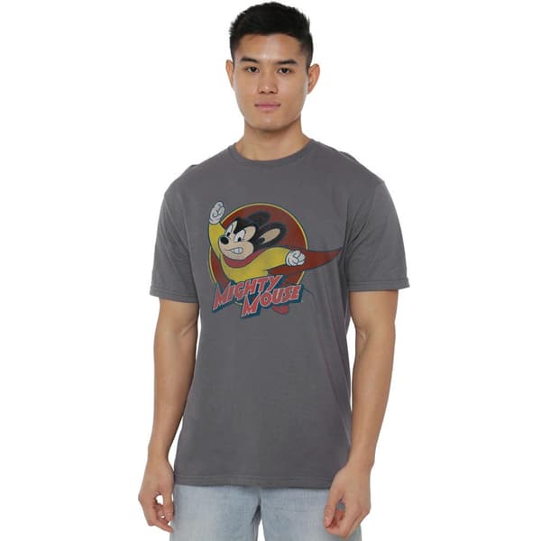 Mighty Mouse Herr Circle T-Shirt L Kolgrå Charcoal L