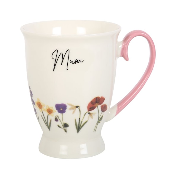 Something Different Mum Wild Flowers Pedestal Mug One Size Whit White/Pale Pink One Size