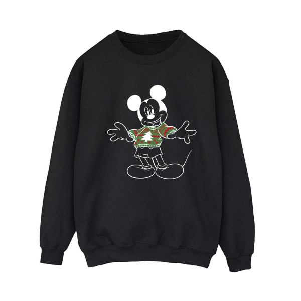 Disney Womens/Ladies Mickey Mouse Xmas Jumper Sweatshirt L Blac Black L