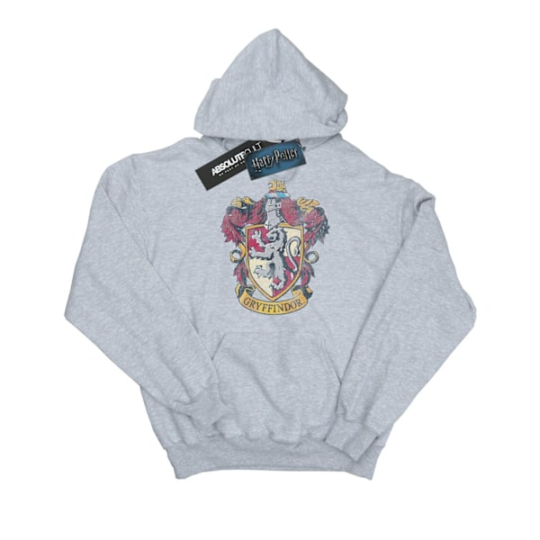Harry Potter Pojkar Gryffindor Distressed Crest Hoodie 7-8 År Sports Grey 7-8 Years