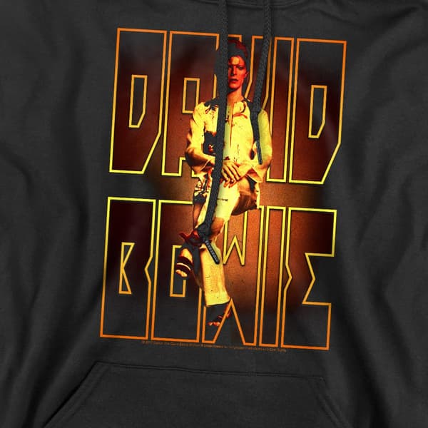 David Bowie Herr Perched Hoodie L Svart Black L