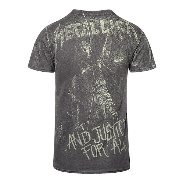 Metallica Unisex Adult And Justice For All Neon T-Shirt M Grå Grey M