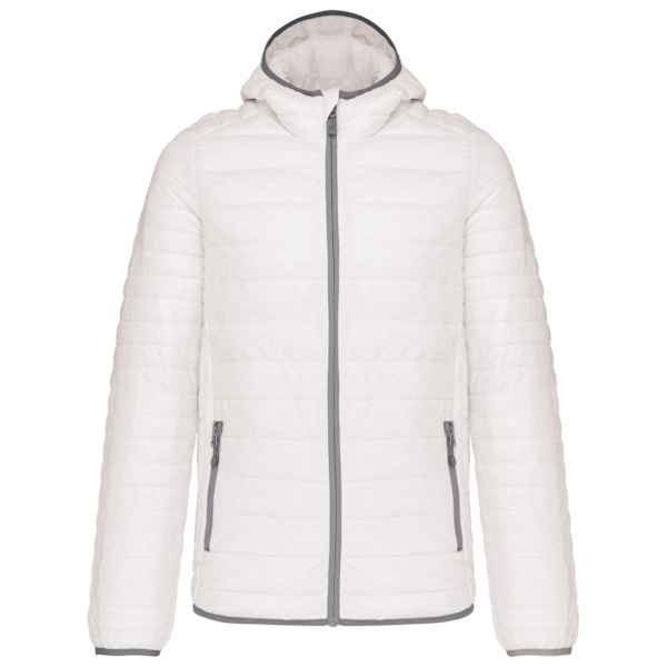 Kariban Herr Lättvikts Vadderad Jacka med Huva 3XL Vit White 3XL