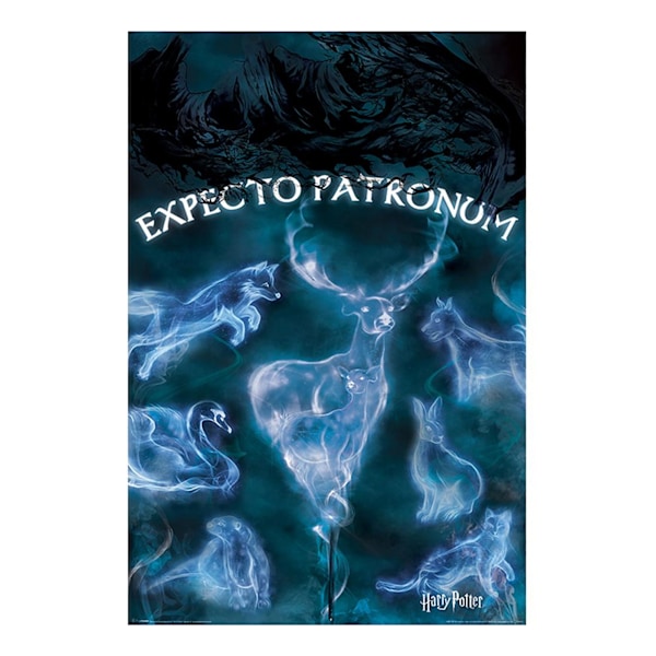 Harry Potter Patronus Poster One Size Blå Blue One Size