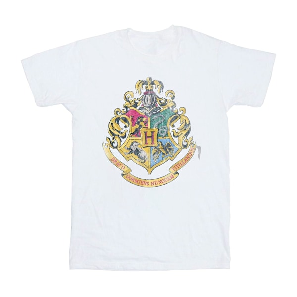 Harry Potter T-shirt för flickor med Hogwarts-vapen i bomull, 7-8 år, vit White 7-8 Years