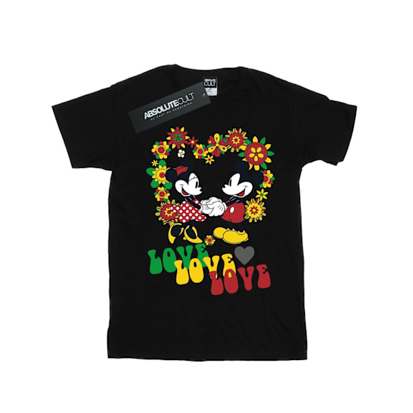 Disney Boys Mickey och Minnie Mouse Hippie Love T-shirt 12-13 år Black 12-13 Years