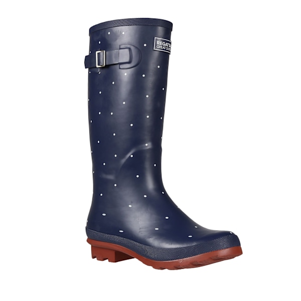 Regatta Womens/Ladies Ly Fairweather II Tall Durable Wellington Navy/Burnt Tikka Red 5 UK