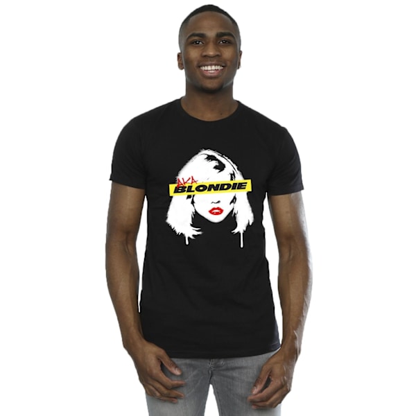 Blondie Mens Face Graffiti T-Shirt 4XL Svart Black 4XL