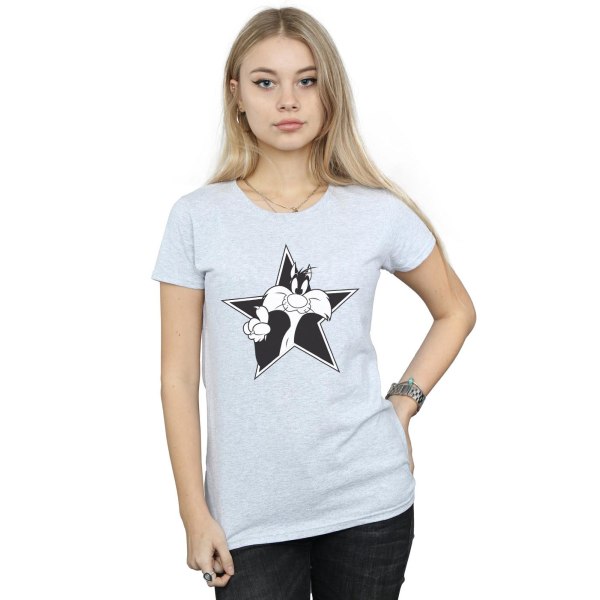 Looney Tunes Dam/Dam Sylvester Mono Star bomull T-shirt X Sports Grey XXL