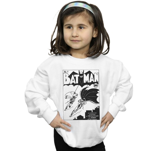 DC Comics Girls Batman No. 1 Mono Sweatshirt 5-6 år Vit White 5-6 Years