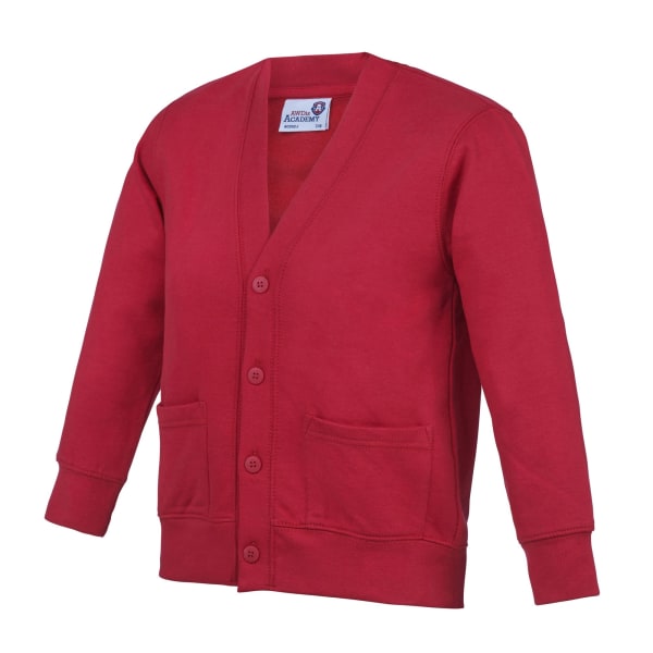 AWDis Academy Barn/Kids Button Up School Cardigan (paket med Red 11-12 Years