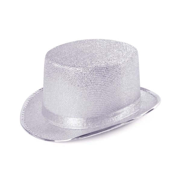 Bristol Novelty Unisex Shiny Top Hat One Size Silver Silver One Size