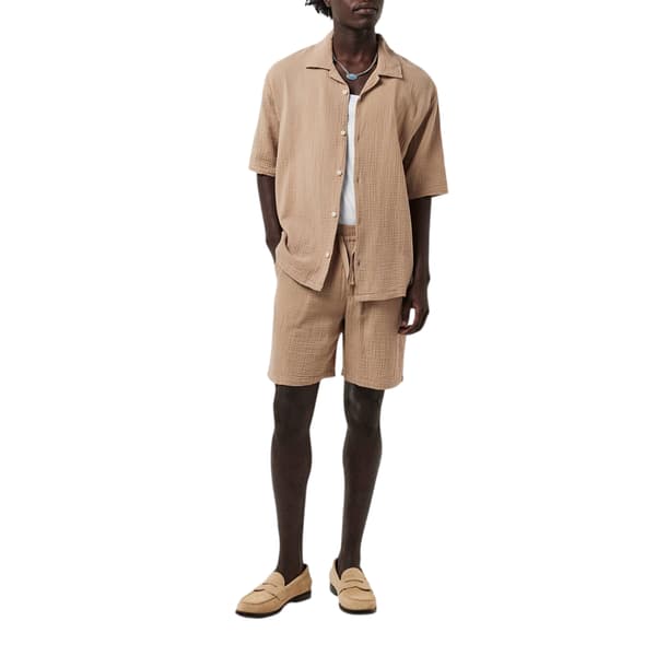 Albam Herrskjorta Crinkle Relaxed Fit M Varm Beige Warm Beige M