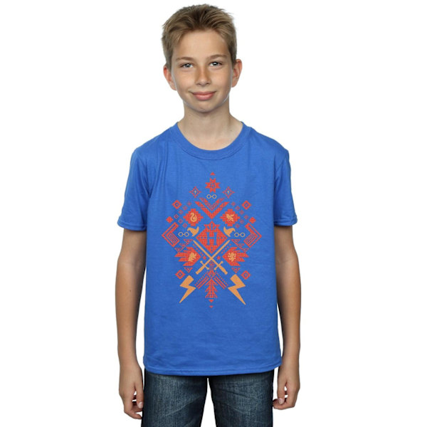 Harry Potter Pojkar Jul Fair Isle T-shirt 7-8 År Royal B Royal Blue 7-8 Years