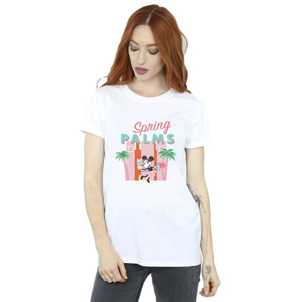 Disney Dam/Dam Minnie Mouse Spring Palms Bomull Boyfriend White M