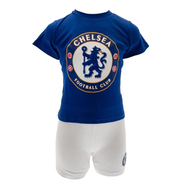 Chelsea FC T-shirt för barn/barn och kort set 6-9 månader blå Blue/White 6-9 Months