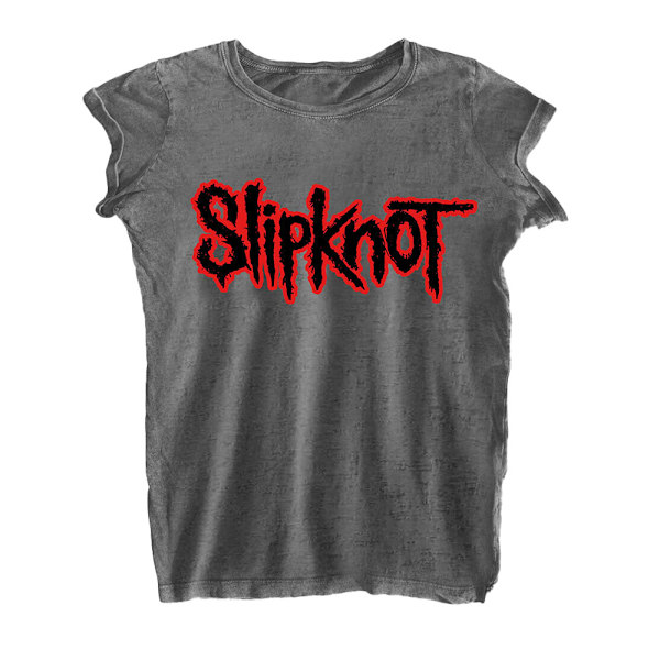 Slipknot Dam/Dam Burnout Logo T-Shirt XXL Charcoal Grey Charcoal Grey XXL