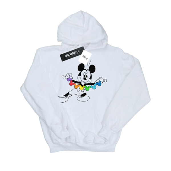 Disney Herr Mickey Mouse Rainbow Chain Hoodie 5XL Vit White 5XL