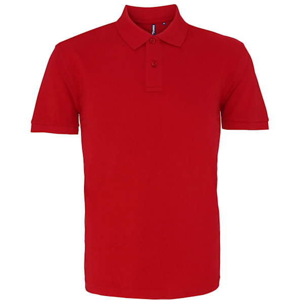 Asquith & Fox Herr Enfärgad Kortärmad Pikétröja M Cardinal Red Cardinal Red M