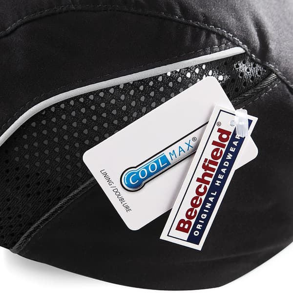 Beechfield Coolmax® Flow Mesh Baseball Cap / Huvudbonad En Storlek Black One Size
