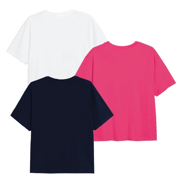 Greta Gris Regnbågs-T-shirt för tjejer (paket med 3) 3-4 år vit/nål White/Pink/Navy 3-4 Years