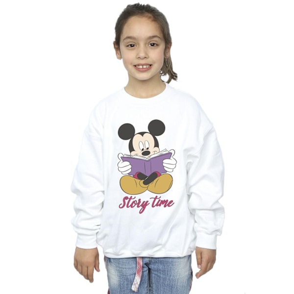 Disney Girls Mickey Mouse Story Time Sweatshirt 7-8 år Vit White 7-8 Years