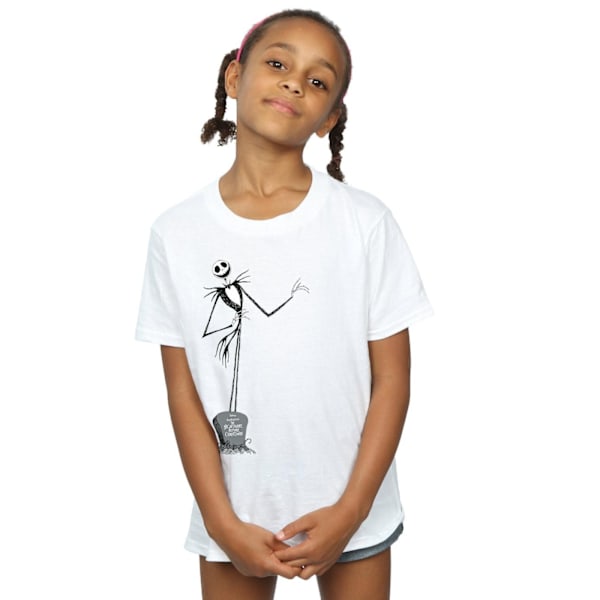 Disney Girls Nightmare Before Christmas Jack Pose Bomull T-shirt White 12-13 Years