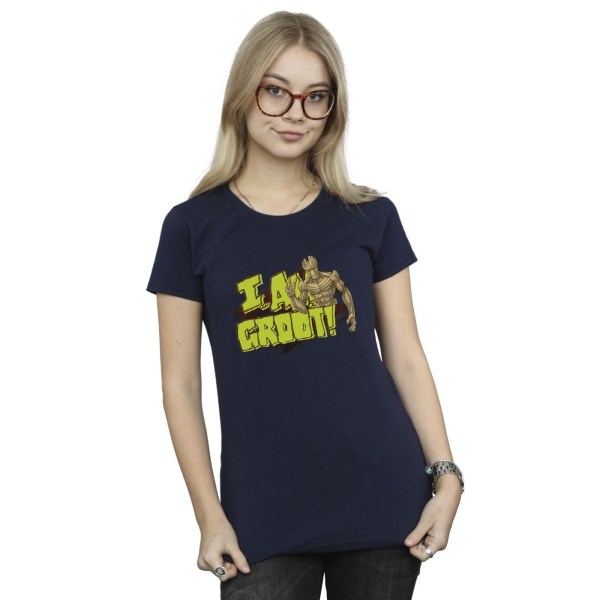 Guardians Of The Galaxy Dam/Ladies I Am Groot bomull T-shirt Navy Blue M
