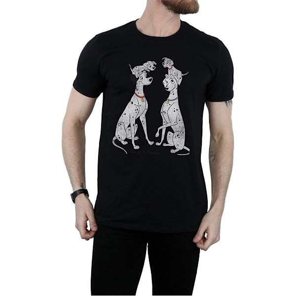 101 Dalmatiner Herr Pongo och Perdita Bomull T-shirt 3XL Svart Black 3XL