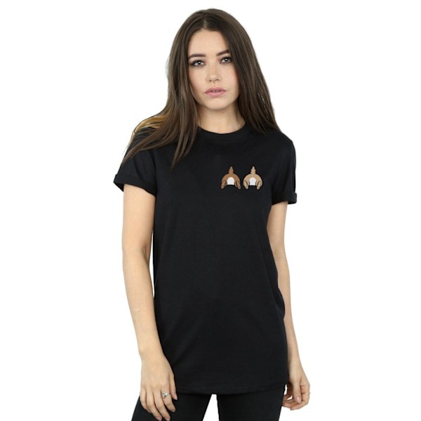 Disney Dam/Kvinnor Chip N Dale Baksida Bröst Tryck Bomull B Black S