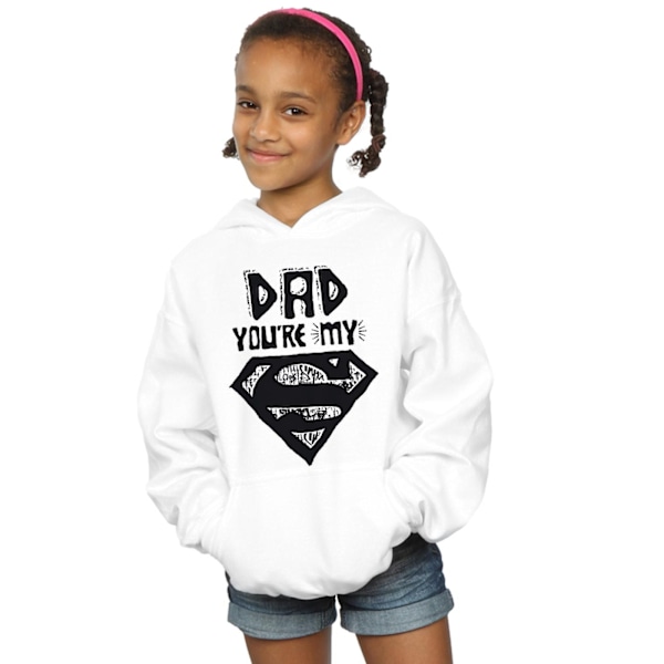 DC Comics Girls Superman Super Dad Hoodie 5-6 år Vit White 5-6 Years