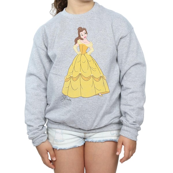 Disney Princess Girls Classic Belle Sweatshirt 5-6 år Sport Sports Grey 5-6 Years