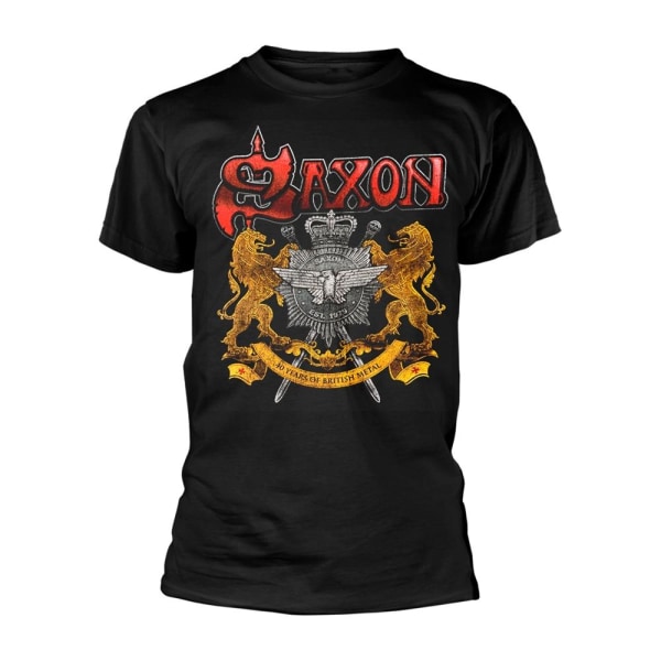 Saxon unisex Vuxen 40 år T-shirt XXL Svart Black XXL