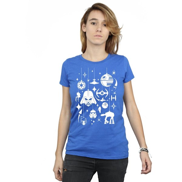 Star Wars Dam/Damer Juldekorationer Bomull T-shirt XX Royal Blue XXL