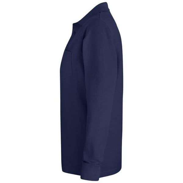 Clique Unisex Vuxen Basic Långärmad Pikétröja med Bröstficka Dark Navy L