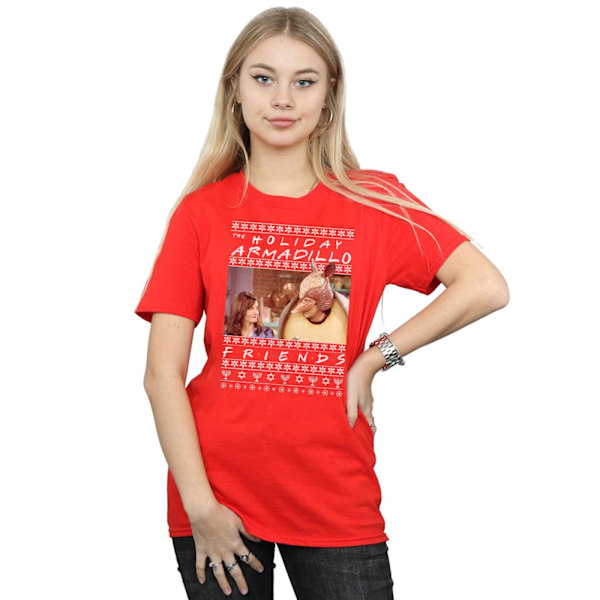 Friends Dam/Damer Fair Isle Holiday Armadillo Bomull Boyfriend T-Shirt XXL Röd Red XXL