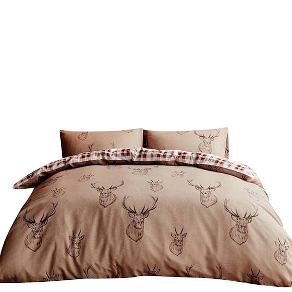 Catherine Lansfield Stag Påslakan Set King Beige/Cream/Röd Beige/Cream/Red King